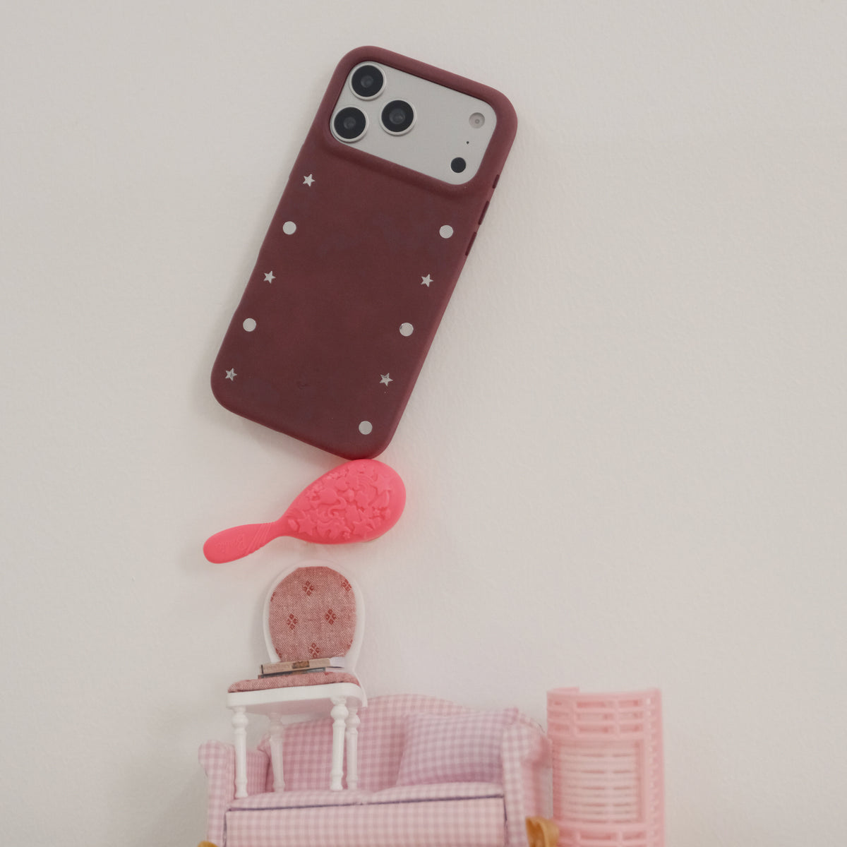 Studded MagSafe Case - Burgandy